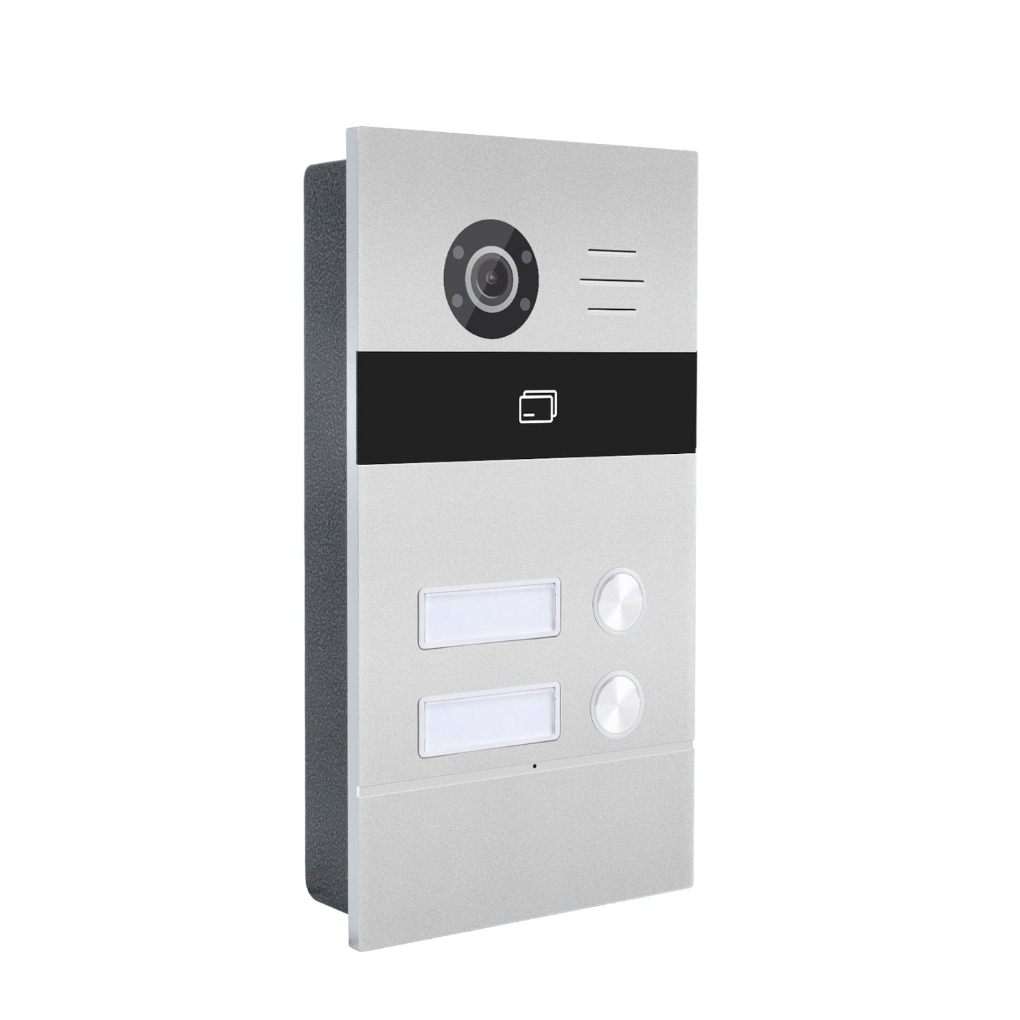 Videocitofono ATIS Pro Wi-Fi, sistema a 2 fili senza polarità, monitor touchscreen da 7" per 4 appartamenti con RFID