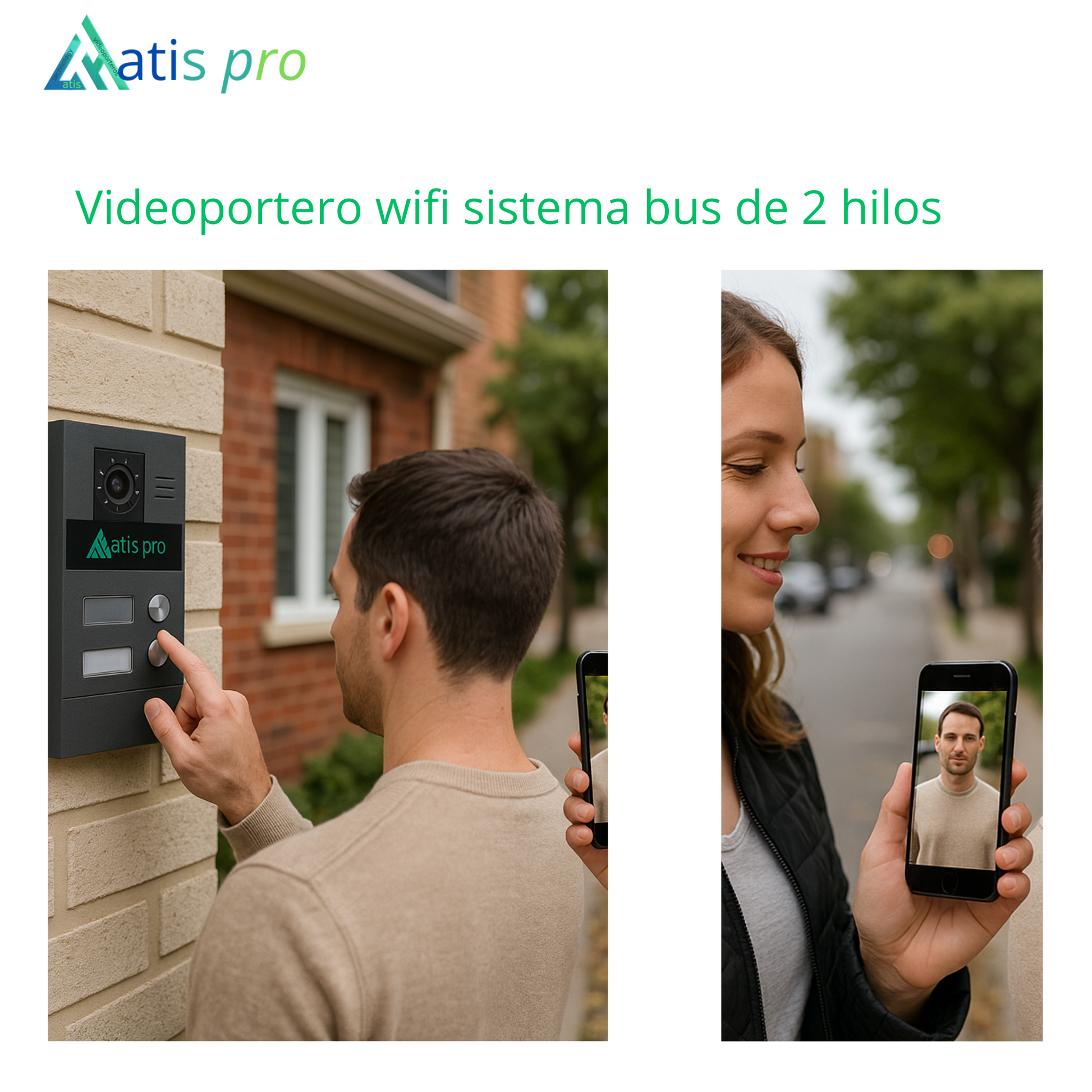 videoportero wifi   2 hilos atis pro