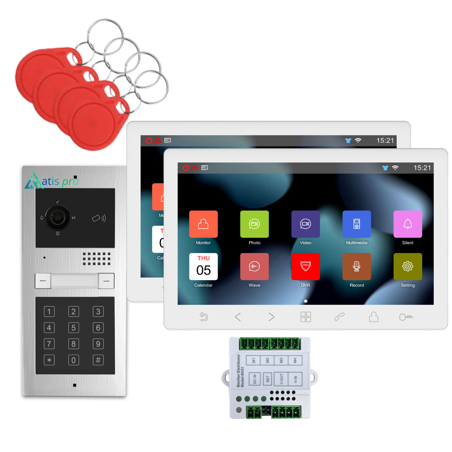 Kit   videoportero  Atis modular 2 viviendas   ,  para superficie