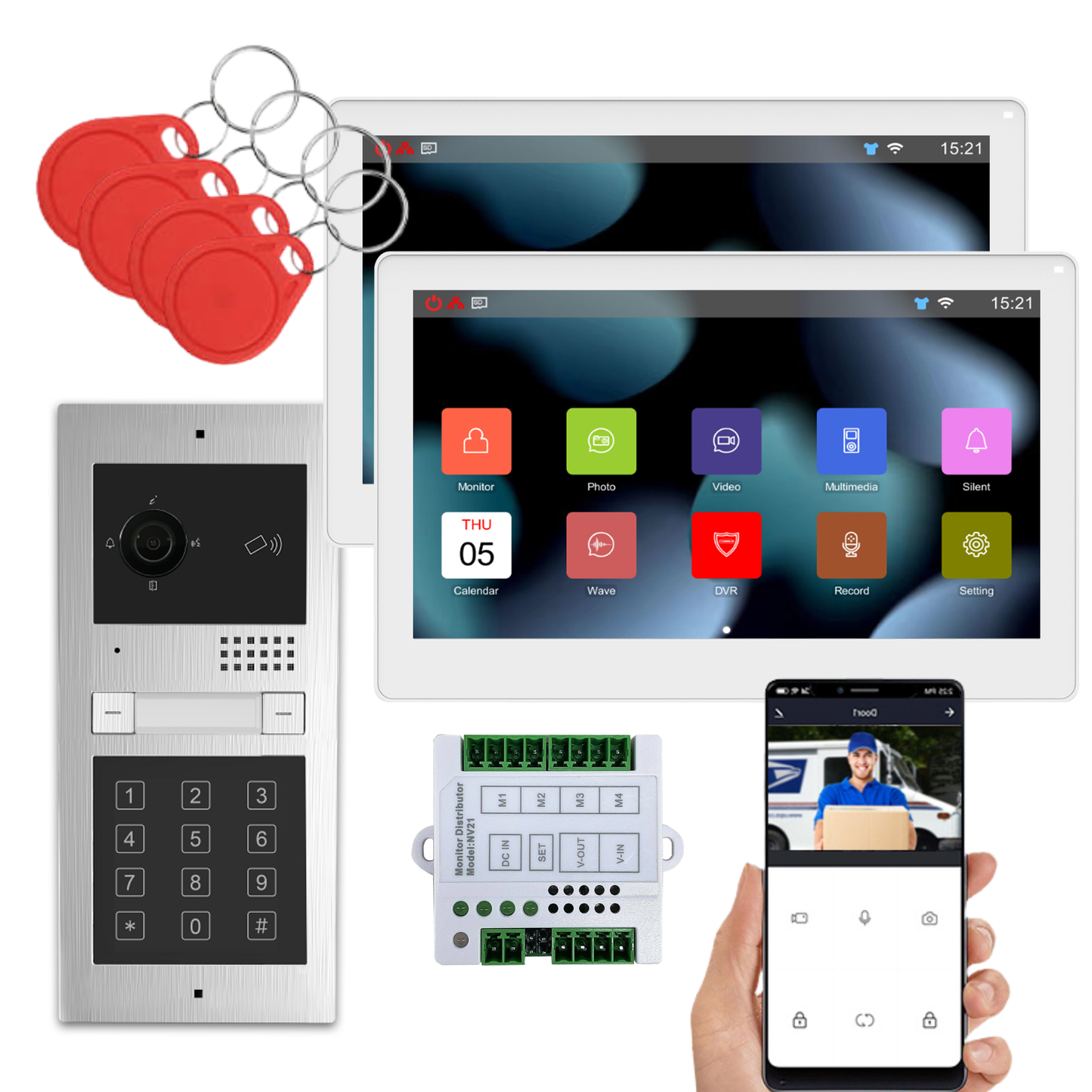 Kit   videoportero  Atis modular 2 viviendas  wifi app   ,completo