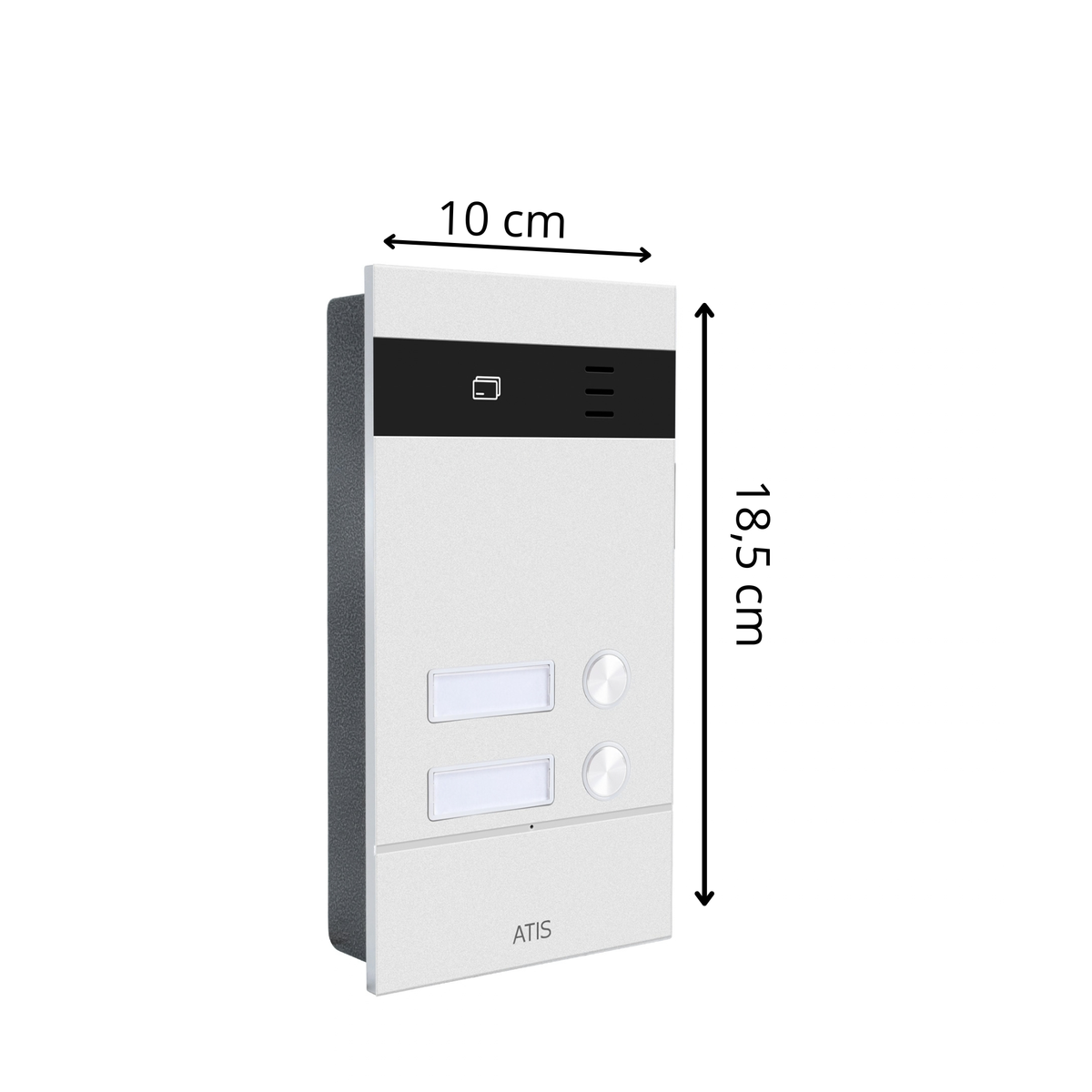 Kit citofonico a 2 fili antivandalismo per 2 appartamenti con lettore RFID | Completo di citofoni e alimentatore | Facilissimo da installare. Installazione a incasso e a parete.
