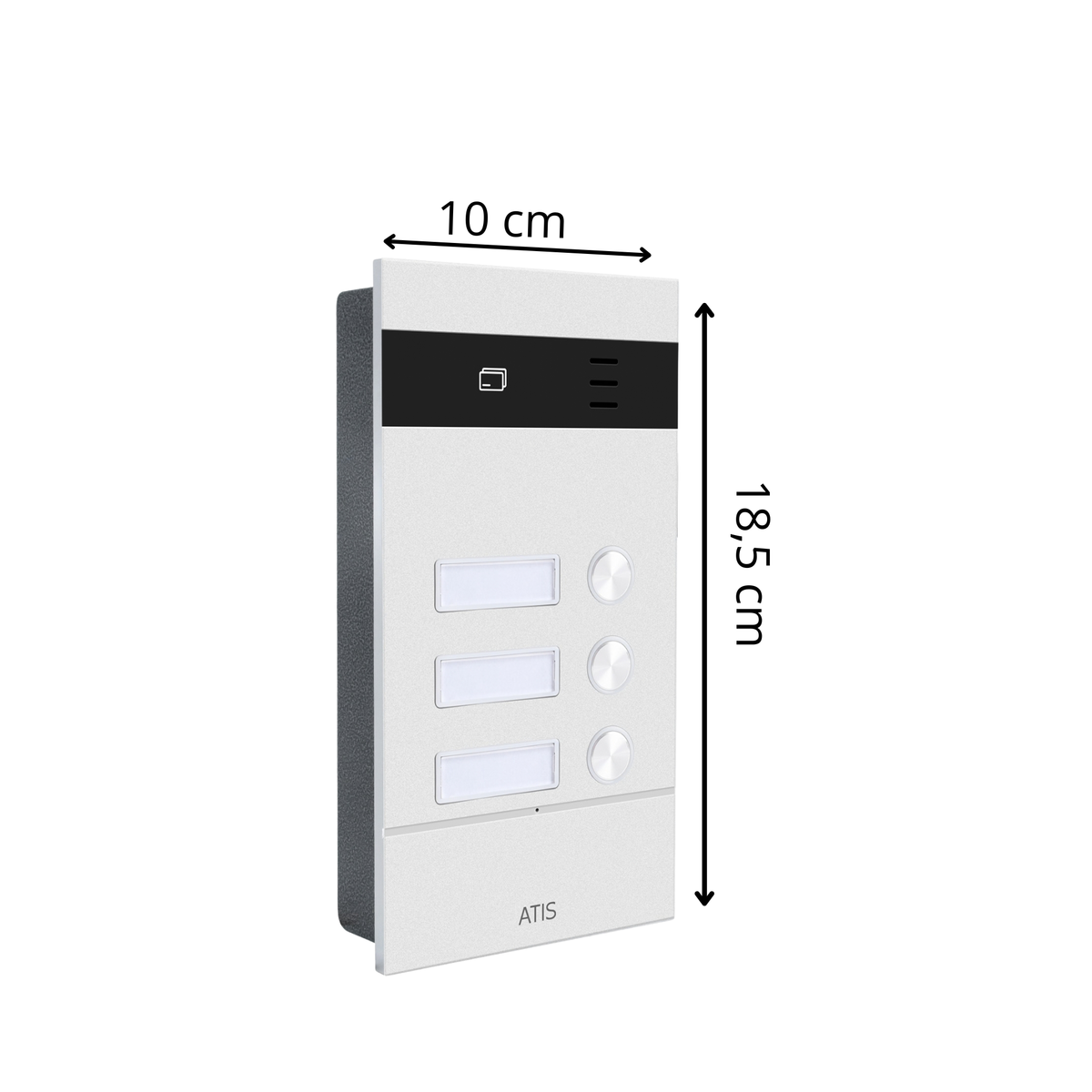 Kit citofonico a 2 fili antivandalismo per 3 appartamenti con lettore RFID | Completo di citofoni e alimentatore | Facilissimo da installare. Installazione a incasso e a parete.