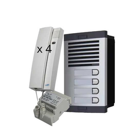 Portero Automático Sistema 4+n analogico 5 hilos classic(4 viviendas)