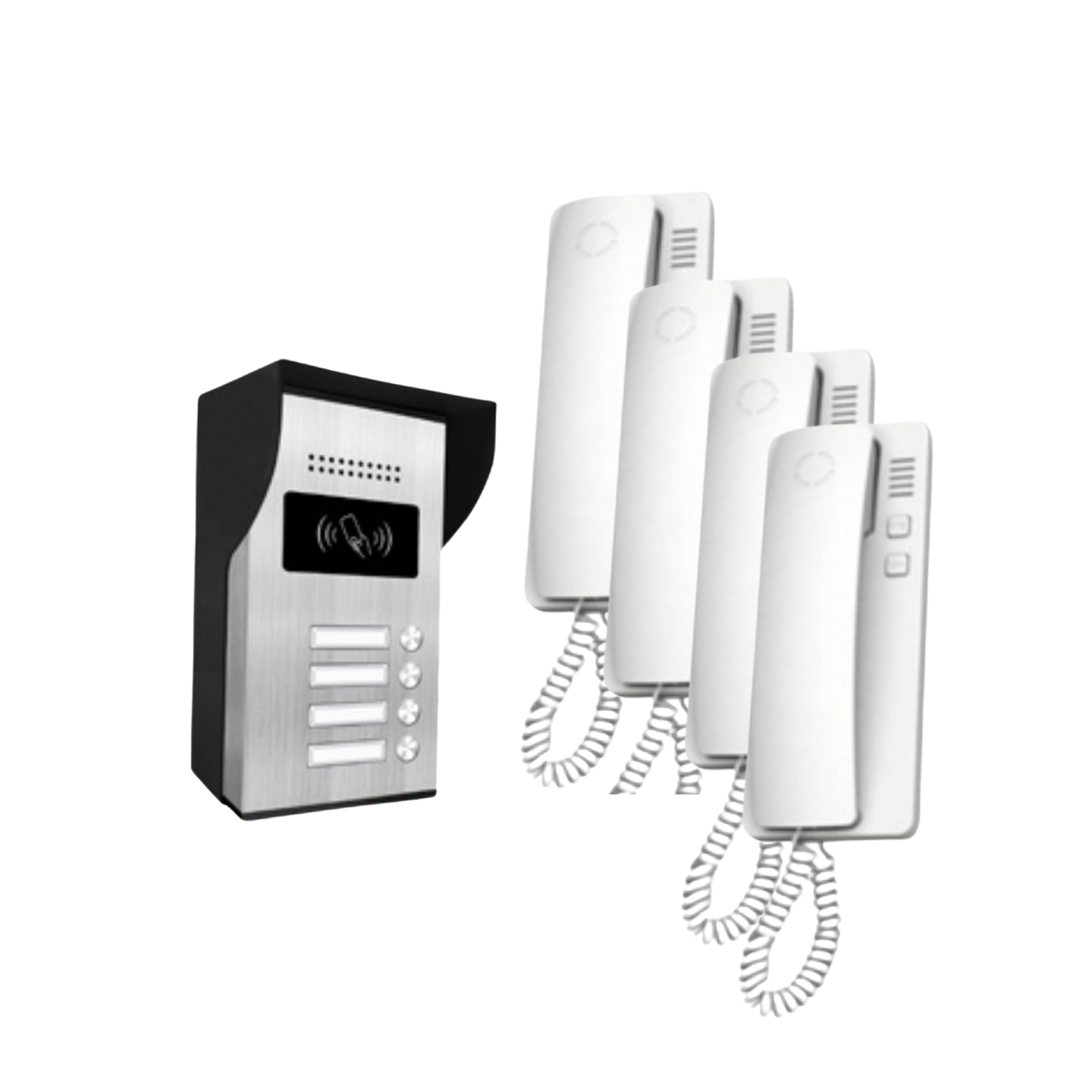 Portero automatico 2 hilos, con lector RFID incluido para colocar empotrado y en superficie. (4 viviendas)