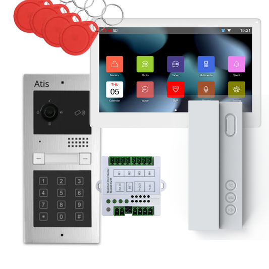 Atis Modular Surface-Mounted Video Door Entry Kit for 2 Apartments
