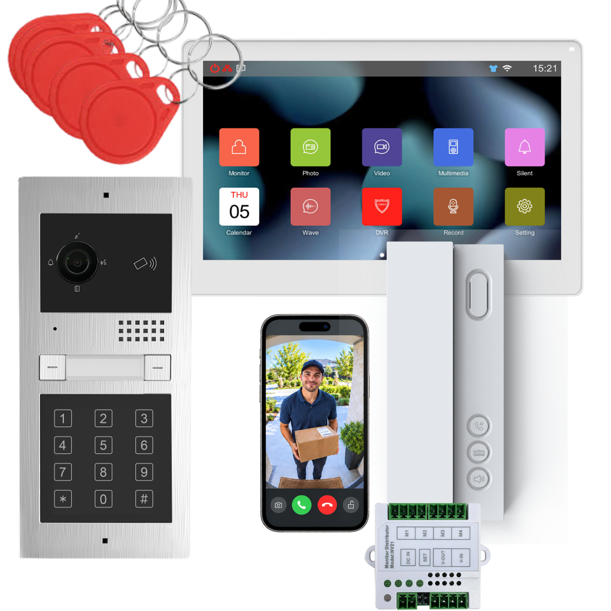 Kit   videoportero  Atis modular 2 viviendas  wifi app   con telefonillo