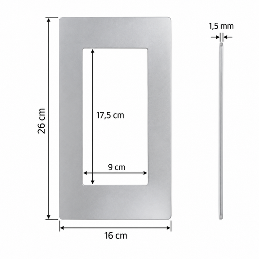 Sistema Atis Pro – Cadre de Finition pour Interphone ATIS 9220-S de 1 à 5 Logements, Cache-Trou, Dimensions Extérieures 26 × 16 cm, Intérieures 17,5 × 9 cm, Épaisseur 1,5 mm  Alemán