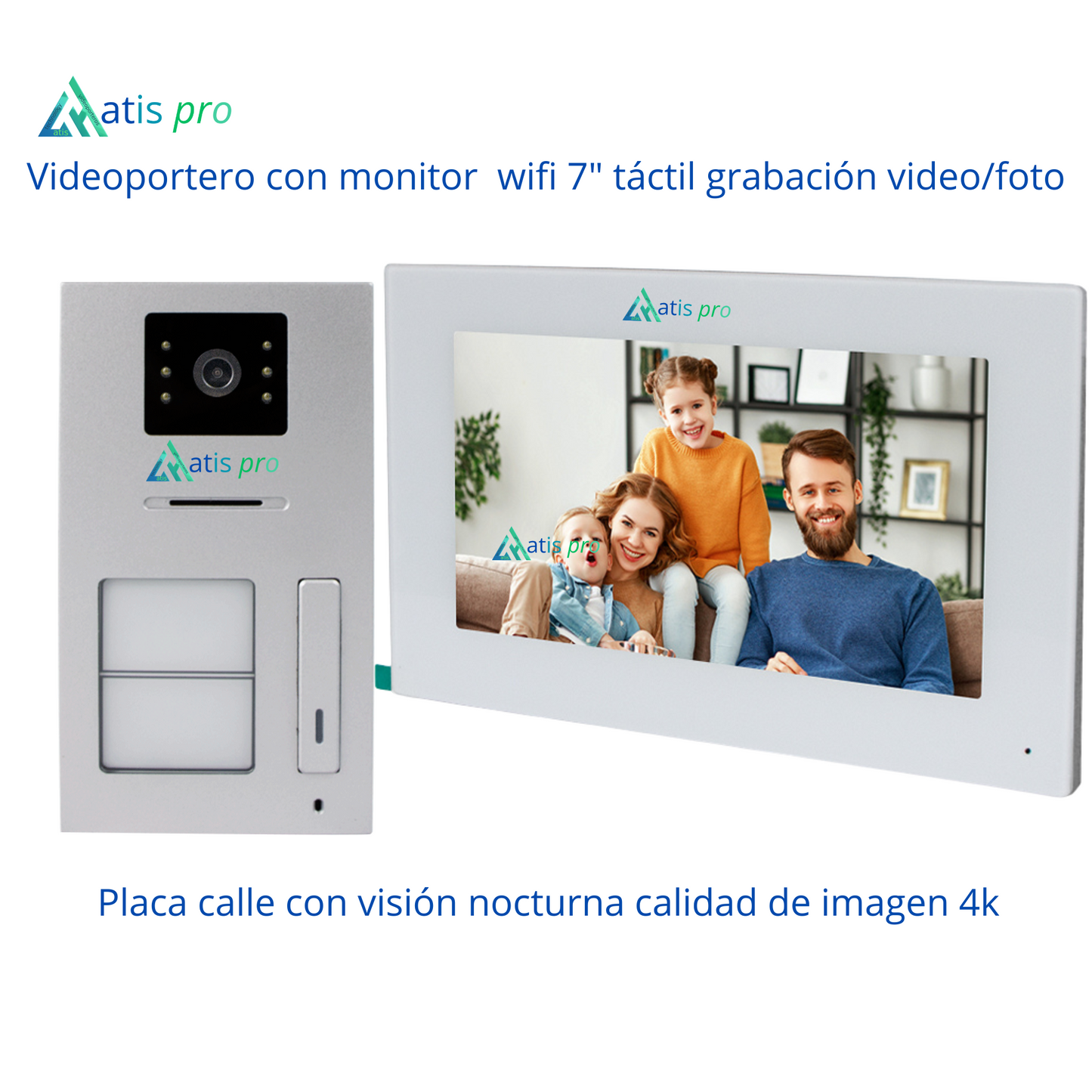 Interphone vidéo Atis avec écran tactile 7" Wi-Fi et application