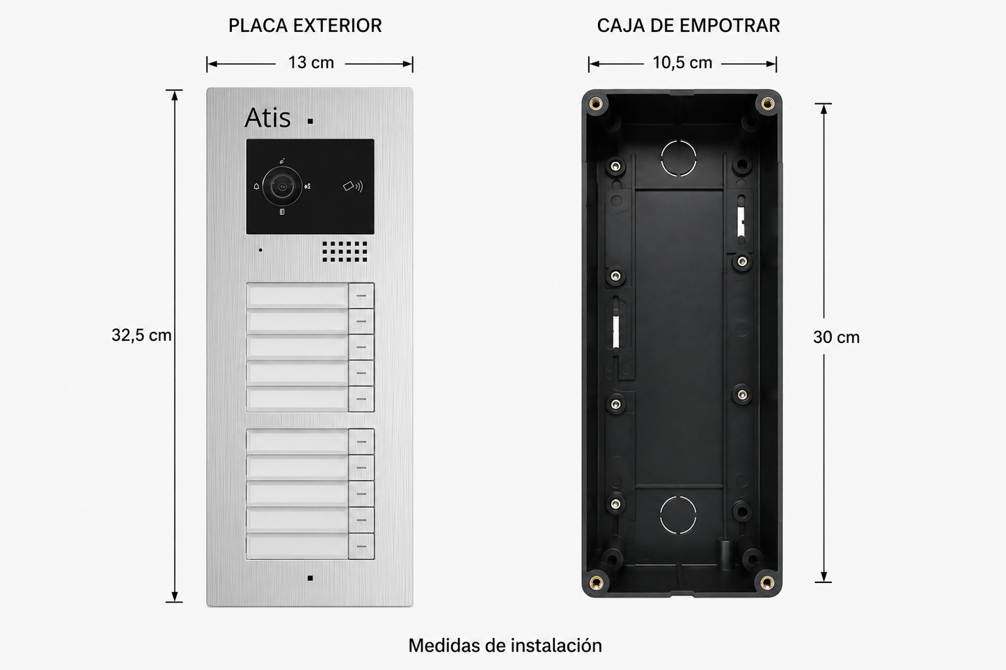 Placa calle  con lector   RFID  integrado    10 viviendas