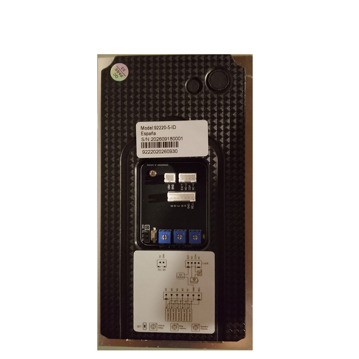 Kit citofonico a 2 fili antivandalismo per 2 appartamenti con lettore RFID | Completo di citofoni e alimentatore | Facilissimo da installare. Installazione a incasso e a parete.