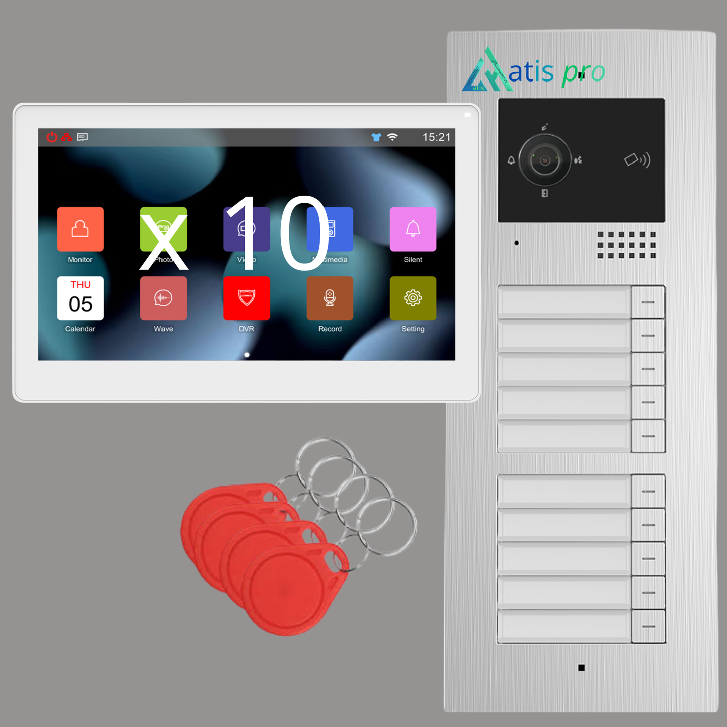 Kit   videoportero  Atis modular 10 viviendas   ,completo