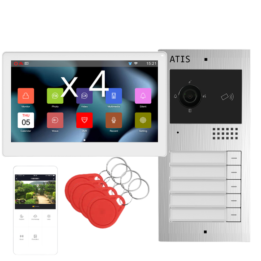 Kit   videoportero  Atis modular 4 viviendas  wifi app   ,completo