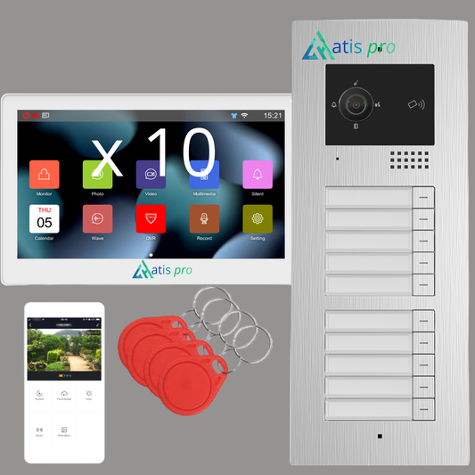 Kit   videoportero  Atis modular 10 viviendas  wifi app   ,completo