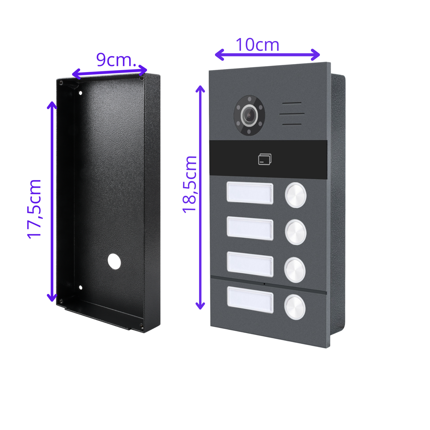 Videoportero ATIS pro wifi  ,sistema 2 hilos sin polaridad , Monitor táctil 7"  para 4 viviendas con RFID