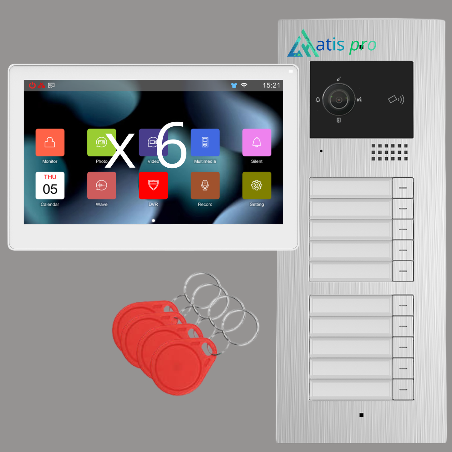 Kit   videoportero  Atis modular 6  viviendas  wifi app   ,completo